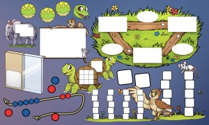 Auf dieser kindgerecht illustrierten Übersicht sieht man keine verliebten Zahlen, aber dafür jede Menge anderer Rechenaufgaben.