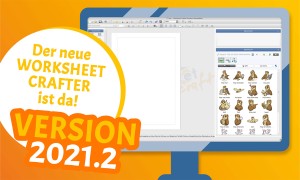 Rechentabellen für Klasse 2 und vieles mehr finden sich im Worksheet Crafter 2021.2, der auf diesem Bild schematisiert als Mock-Up dargestellt wird.